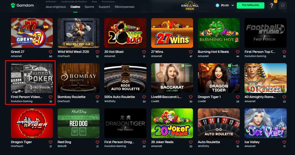 Le poker en ligne